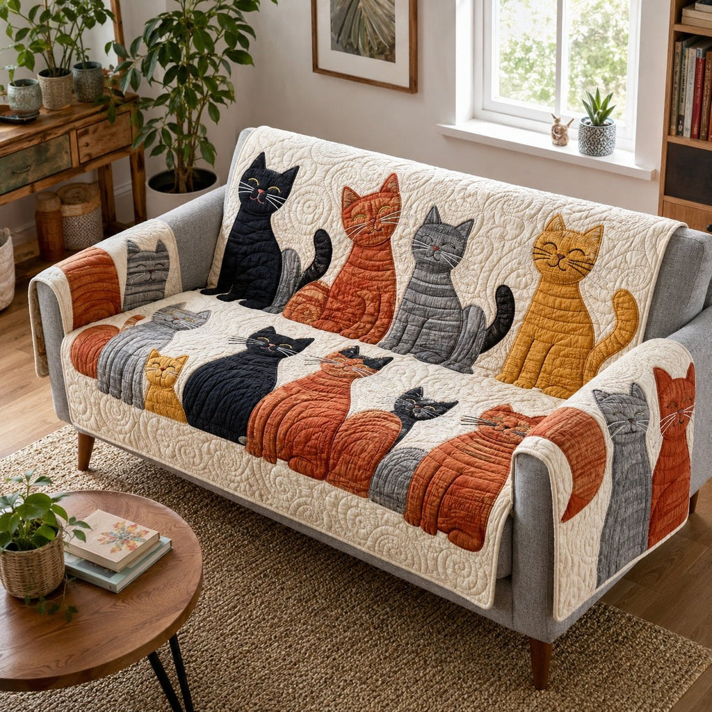 Stately Feline Chorus Sofa Cover