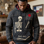 Skeleton with a Red Balloon hoodie, all-over print