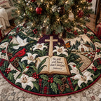 Stillness in His Presence Christmas Tree Skirt