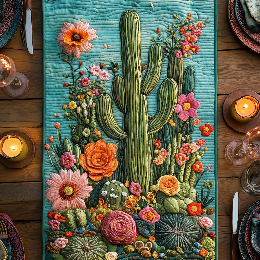 Succulent Splendor Table Runner