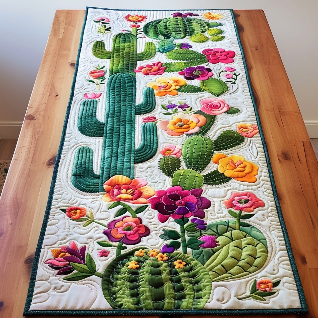 Succulent Bloom Table Runner