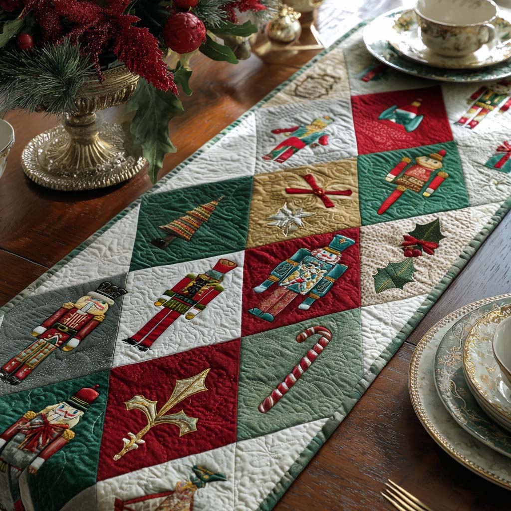 Christmas Blocks with Nutcracker Table Runner