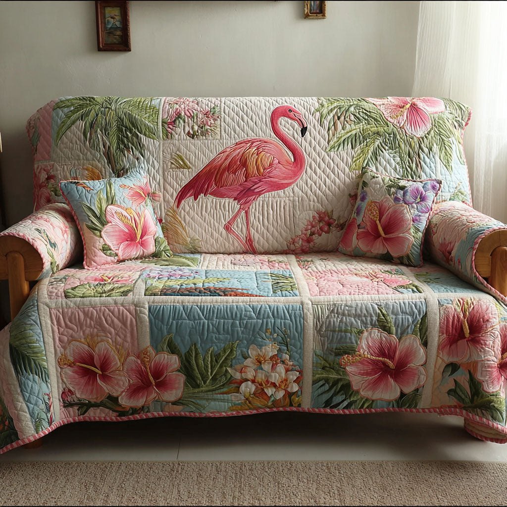 Summer Flamingo Sofa Cover