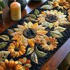 Sunflowers with Leopard Print Table Runner