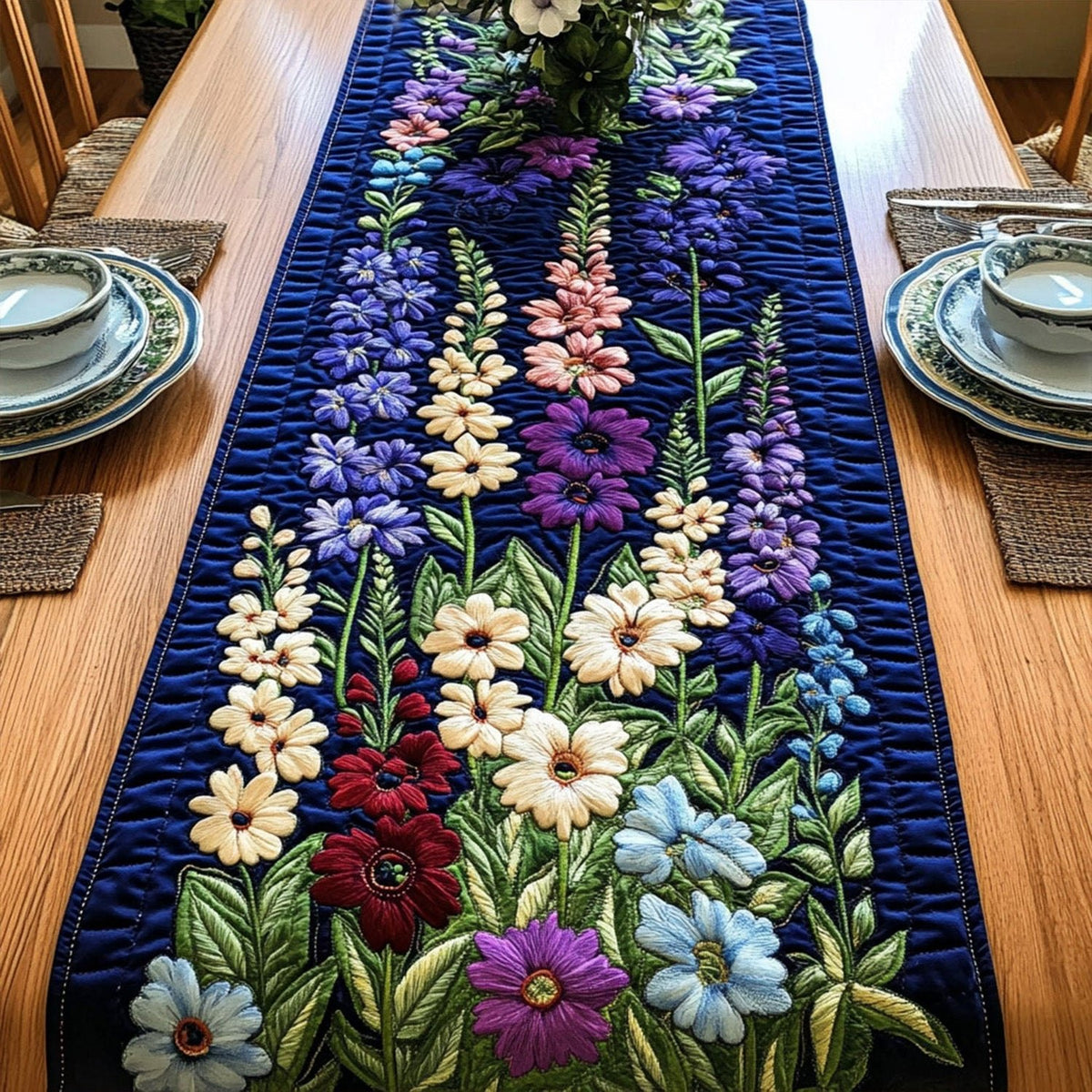 Summer Larkspur Table Runner