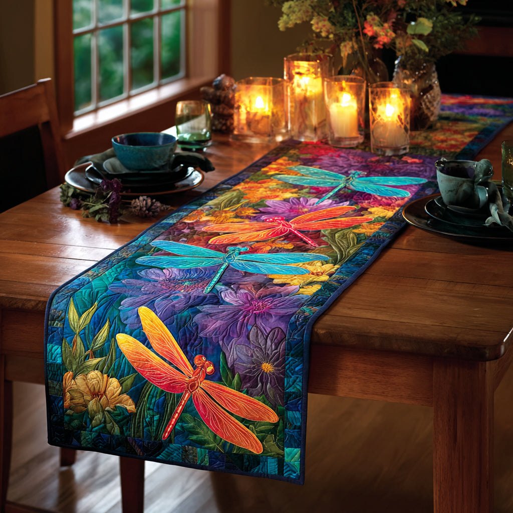 Summer Sky Dragonfly Table Runner
