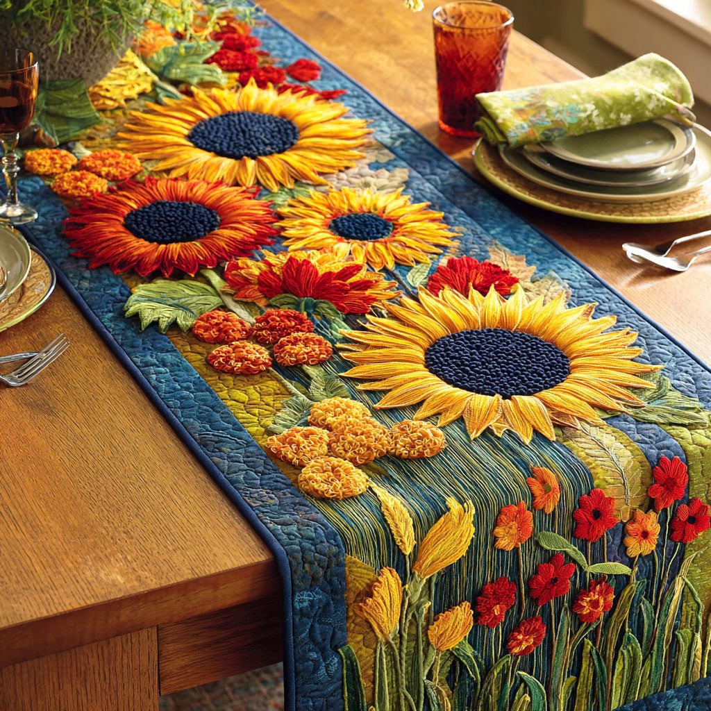 Summer Sunflower Glow Table Runner