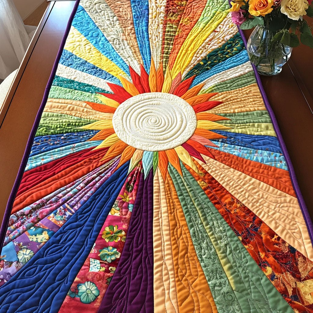 Sun with Rainbow Rays Table Runner