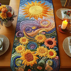 Sunflowers with Swirling Sky Table Runner