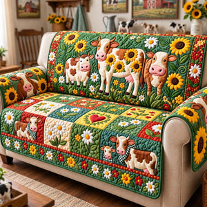 Sunflower Cow Meadow Sofa Cover - Made to Order