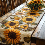 Sunflowers on Cream Quilting Table Runner