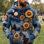 Sunflower Fields hoodie, all-over print
