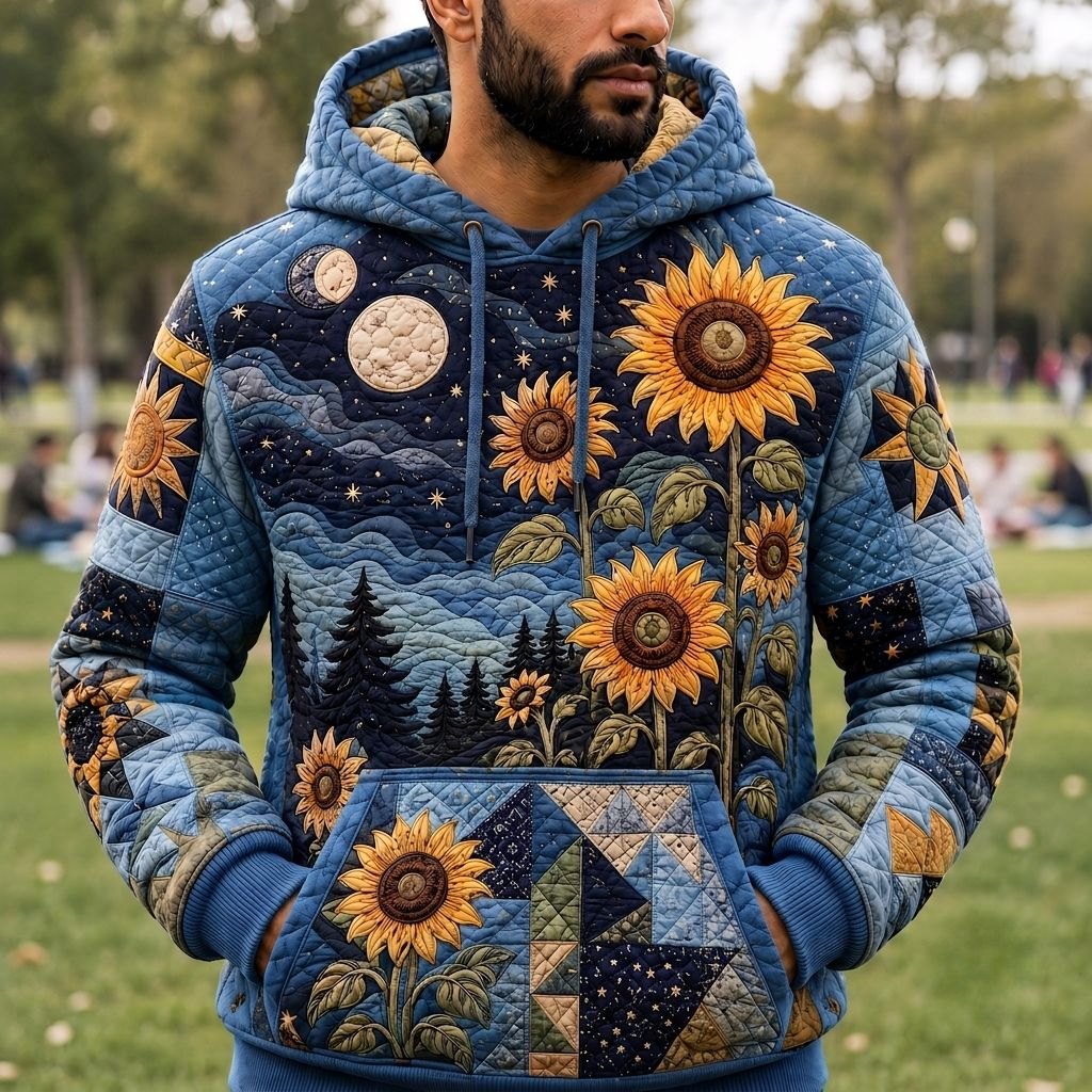 Sunflower Fields hoodie, all-over print