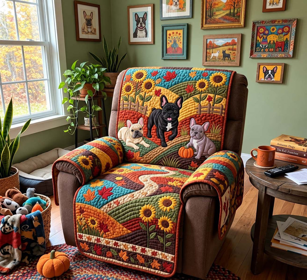 Sunflower Frenchie Trail Sofa Cover