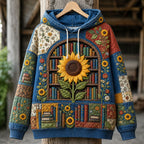 Sunflower Library Garden hoodie, all-over print