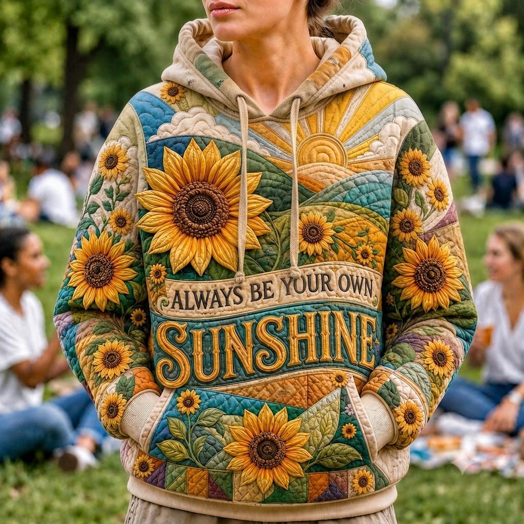 Sunflower Meadow hoodie, all-over print