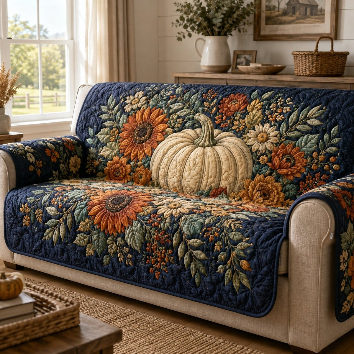 Sunflower Pumpkin Sofa Cover
