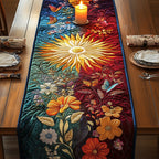 Sunburst with Autumn Flowers Table Runner
