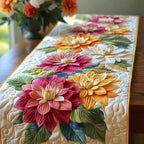 Sunlit Dahlia Row Table Runner