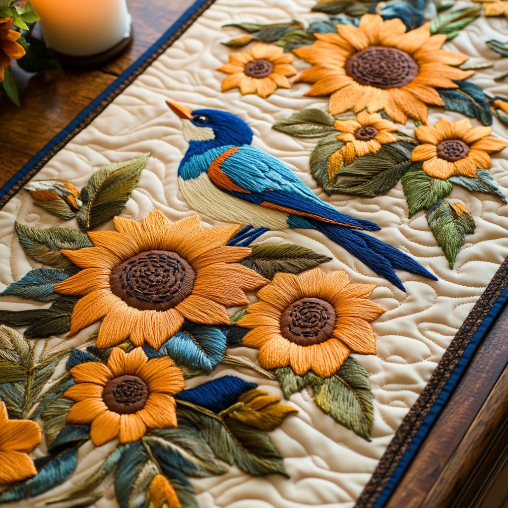 Sunlit Feathers Table Runner
