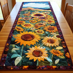 Sunflowers on Teal Blue Ground Table Runner