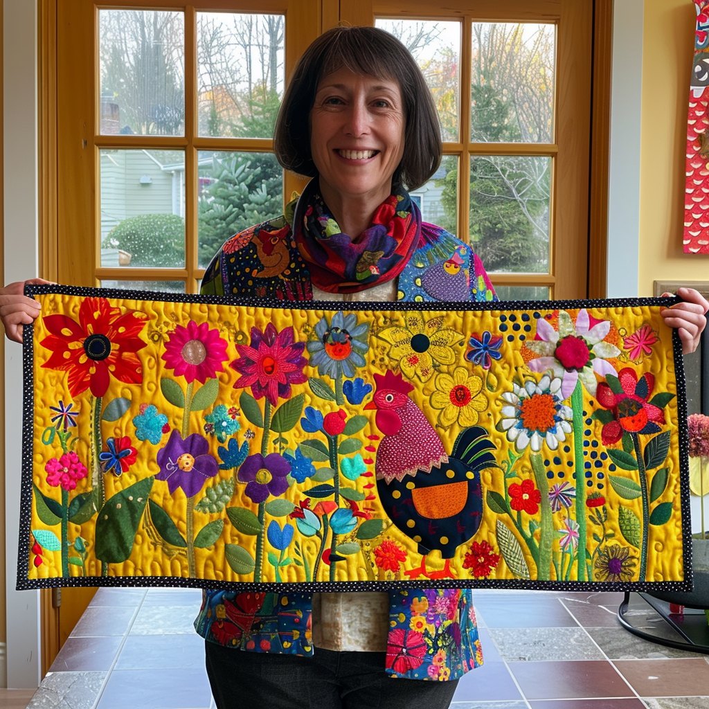Sunlit Bloom Chicken Table Runner