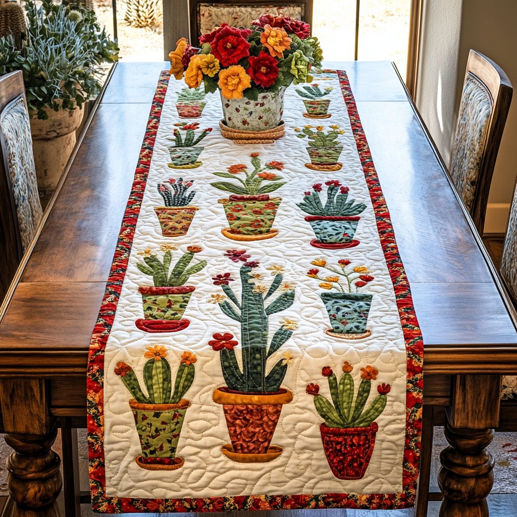 Sunny Cactus Table Runner