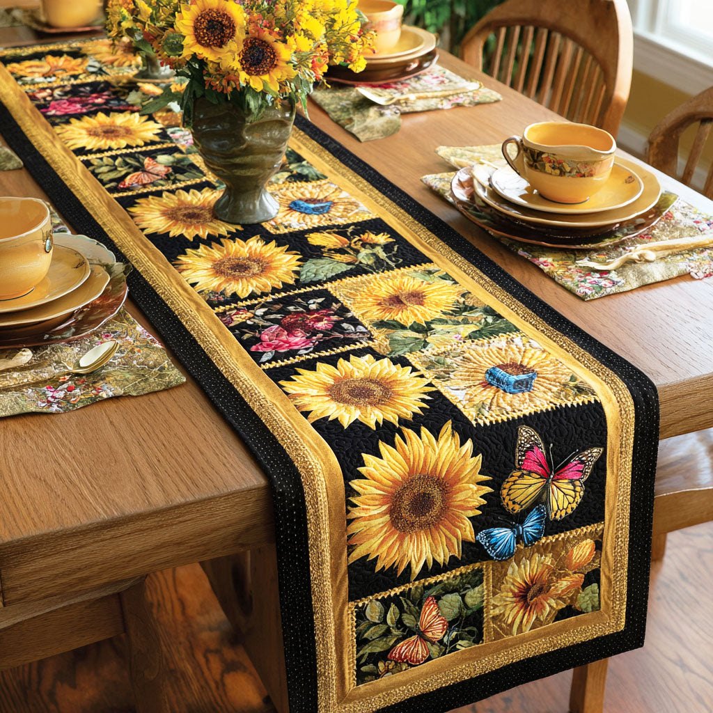 Sunny Horizon Flower Table Runner