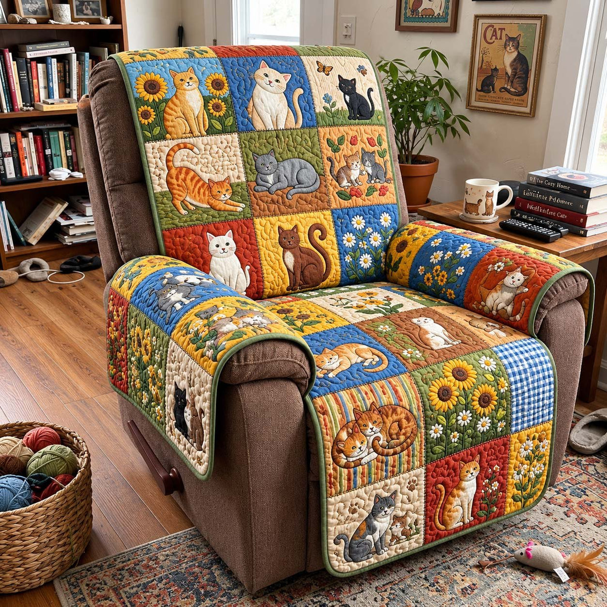 Sunny Meadow Cats Sofa Cover