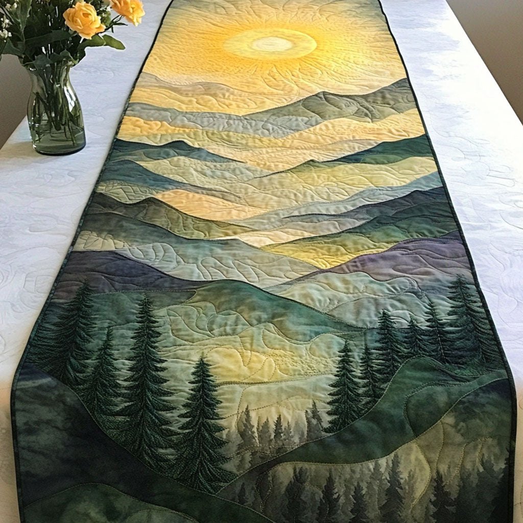 Sunrise Over Hills Table Runner