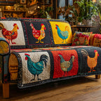 Sunrise Rooster Patch Sofa Cover