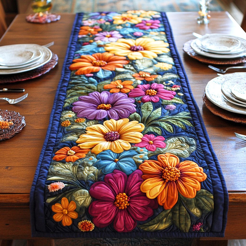 Sunset Daisy Glow Table Runner