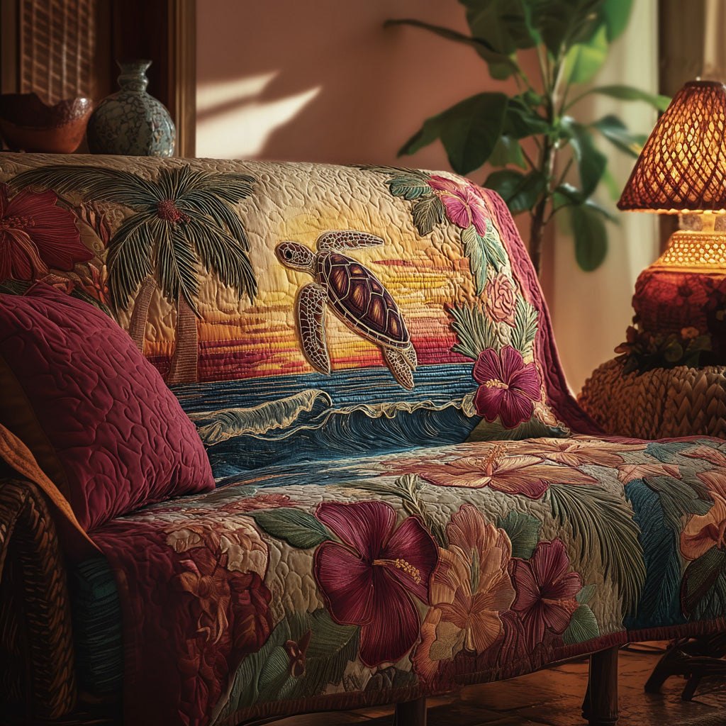 Sunset Reef Turtle Sofa Cover