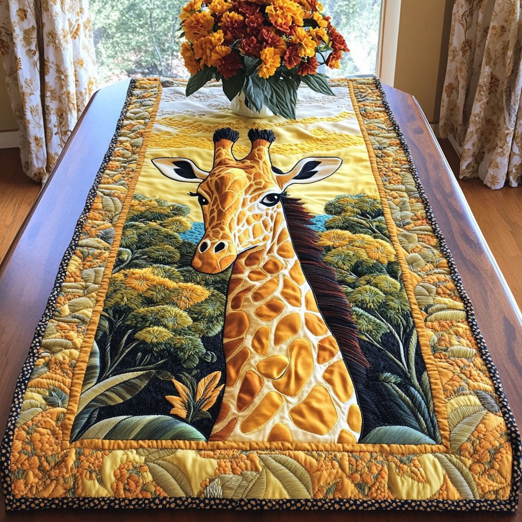 Sunset Savannah Giraffes Table Runner