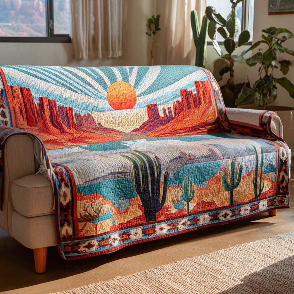 Sunset Trail Cowboy Sofa Cover