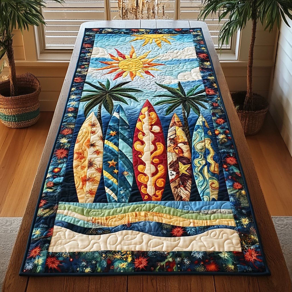 Surfboard Vibes Table Runner