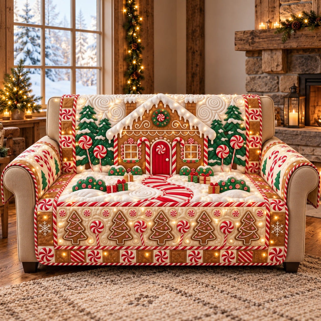 Sweet Gingerbread Cottage Sofa Cover