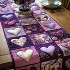 Hearts on Purple Blocks Table Runner