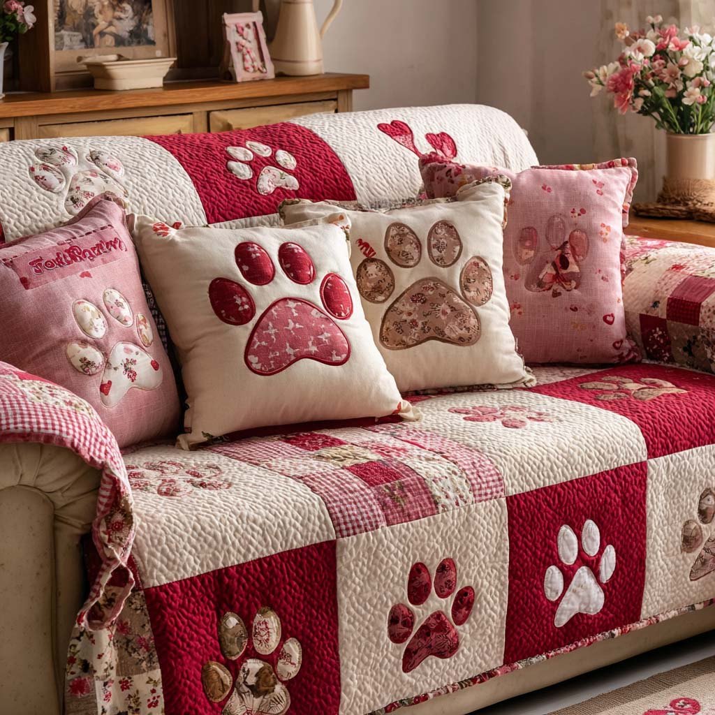 Sweet Pawprints Sofa Cover
