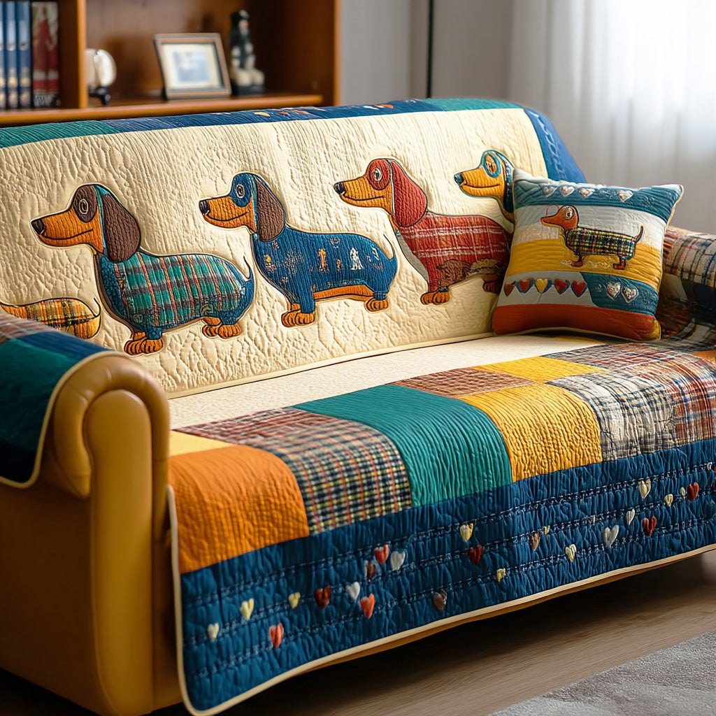 Sweet Sausage Dog Sofa Cover