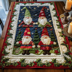 Gnomes in Red Plaid with Trees Table Runner