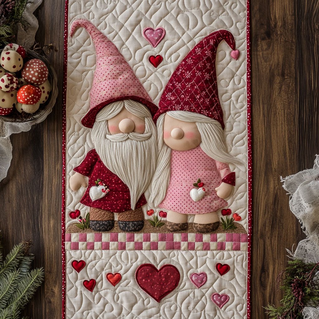Sweetheart Gnome Pair Table Runner
