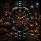 Custom Steampunk Chocolate Workshop Watch — personalized with a custom name