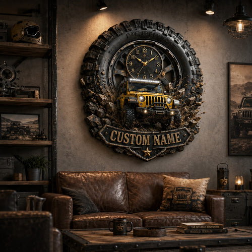 Automotive Enthusiasts Custom Name Wall Clock — personalized with a custom name