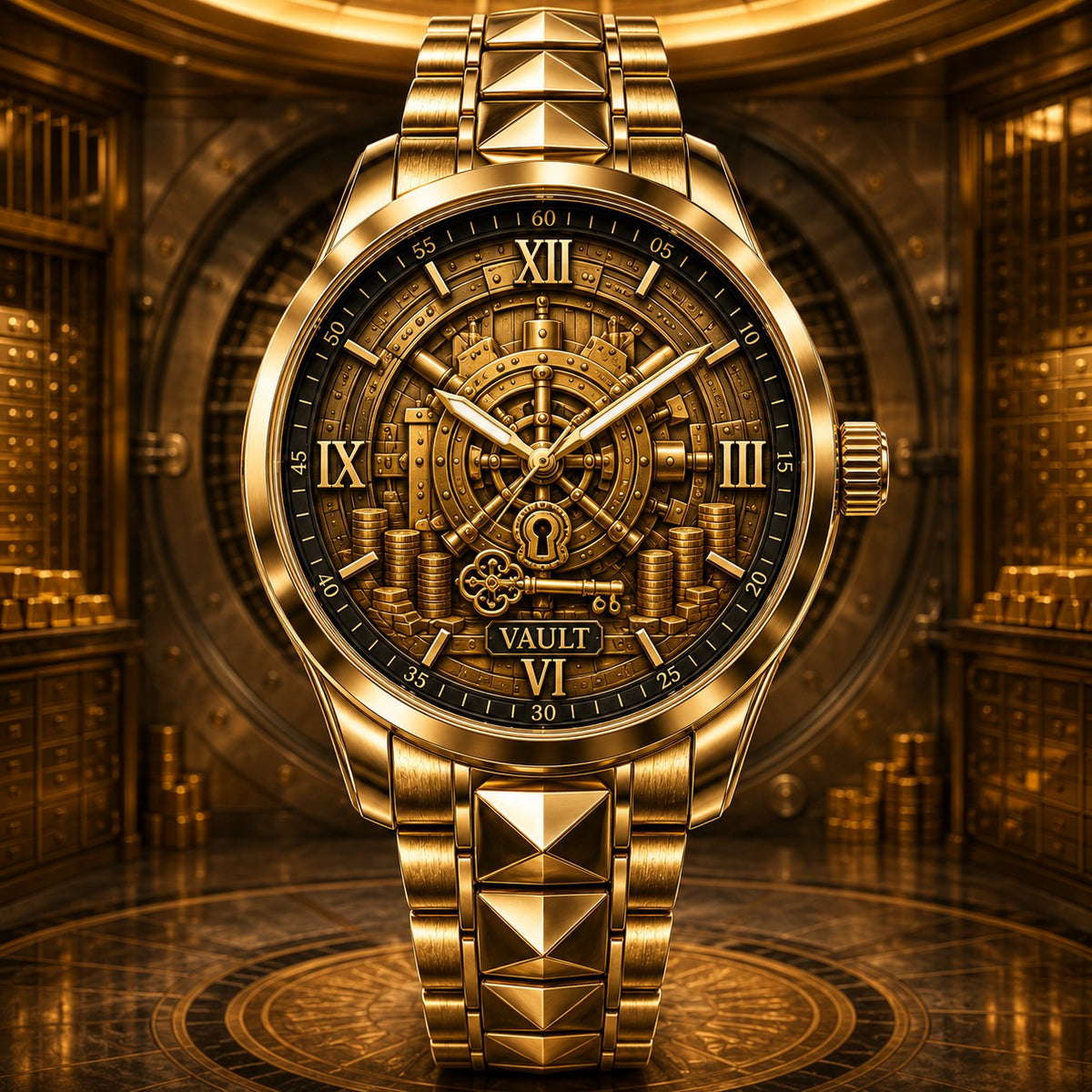 Personalized Vault Watch with a custom name set into the design