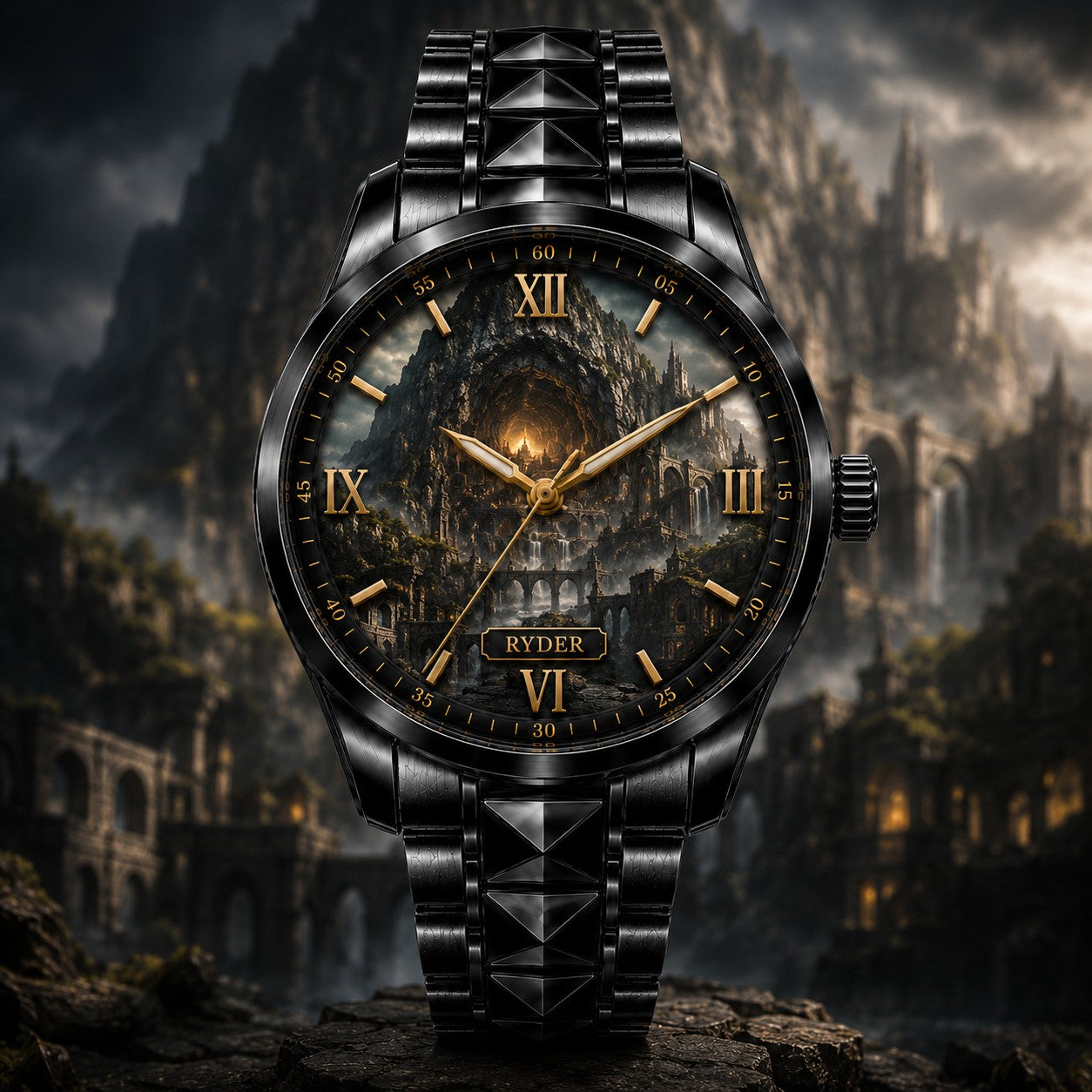 Custom Personalized Hollow Mountain Kingdom Watch — personalized with a custom name