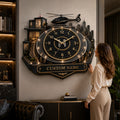 Private Aviation Lifestyle Custom Name Wall Clock — personalized with a custom name