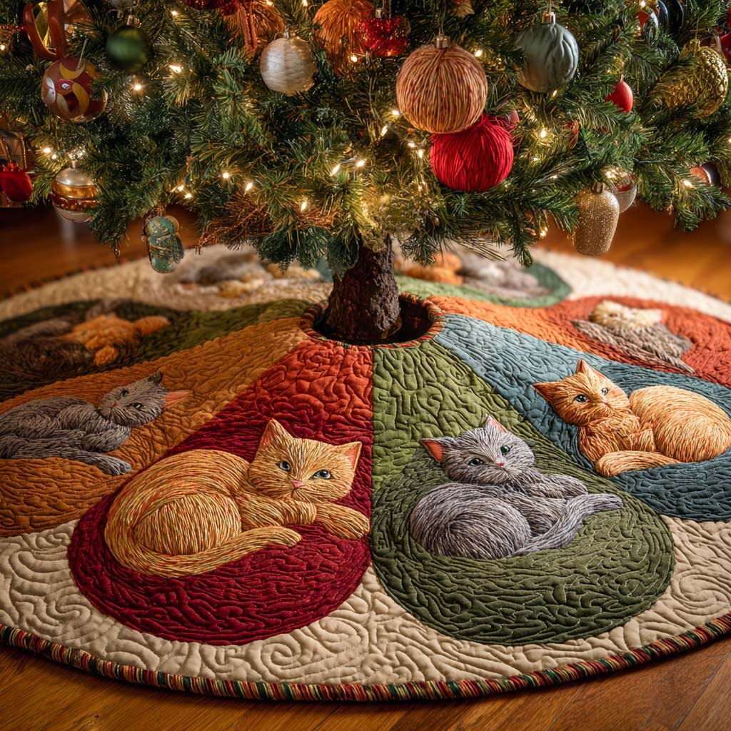 Tabby Dreams Christmas Tree Skirt