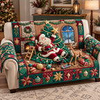 Tangled Santa Lights Sofa Cover