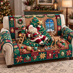 Tangled Santa Lights Sofa Cover - Made to Order